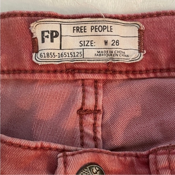 Free People high rise skinny ankle jeans size coral 26 - Picture 8 of 10
